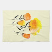 Linge De Cuisine Joyeuses fleurs orange et jaune (Horizontal)