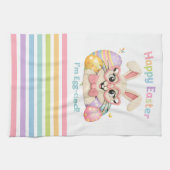 Linge De Cuisine Joyeuses Pâques Je suis Excité Lapin (Horizontal)