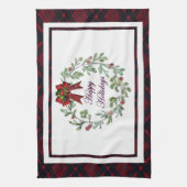 Linge De Cuisine Joyeuses Vacances Rouge Plaid (Vertical)