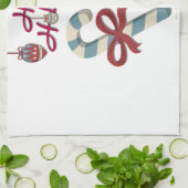 Linge De Cuisine Joyeuses vacances Sucre de canne coeur (Plié)