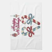 Linge De Cuisine Joyeuses vacances Sucre de canne coeur (Vertical)