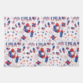 Linge De Cuisine Joyeux 4 juillet Red Blue Cute Party (Horizontal)