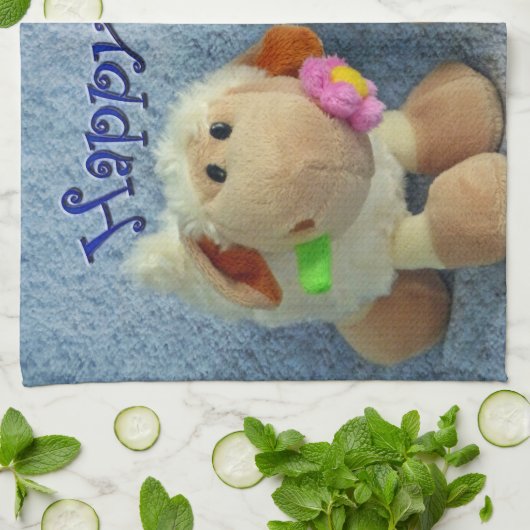 Linge De Cuisine Joyeux agneaux de Pâques (Plié)