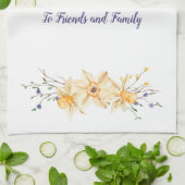 Linge De Cuisine Joyeux amis de Pâques et jonquilles de famille (Plié)