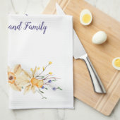 Linge De Cuisine Joyeux amis de Pâques et jonquilles de famille (Quart Plié)