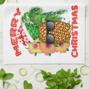 Linge De Cuisine Joyeux ananas Père Noël de Noël