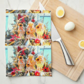 Linge De Cuisine joyeux anges de noël trompant (Quart Plié)