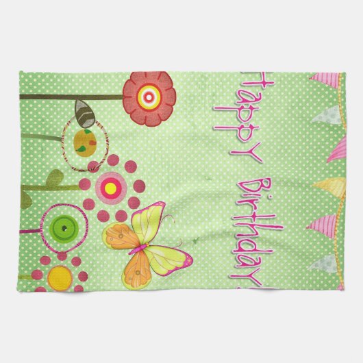 Linge De Cuisine Joyeux anniversaire (Horizontal)
