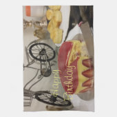 Linge De Cuisine Joyeux anniversaire Bonjour (Vertical)