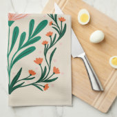 Linge De Cuisine Joyeux Anniversaire cadre floral élégant (Quart Plié)