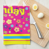 Linge De Cuisine Joyeux anniversaire en fleurs (Quart Plié)