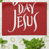 Linge De Cuisine Joyeux anniversaire Jésus chrétien Calligraphie Ch (Plié)