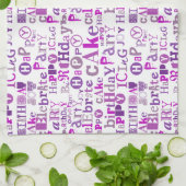 Linge De Cuisine Joyeux anniversaire pourpre (Plié)
