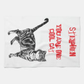 Linge De Cuisine Joyeux anniversaire Vous Cool Tabby Cat (Horizontal)