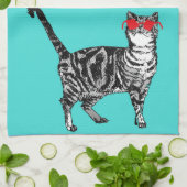 Linge De Cuisine Joyeux anniversaire Vous Cool Tabby Chat Mens Mari (Plié)