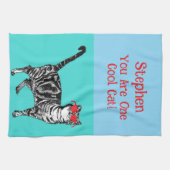 Linge De Cuisine Joyeux anniversaire Vous Cool Tabby Chat Mens Mari (Horizontal)