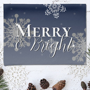 Linge De Cuisine Joyeux bleu et flèches de neige brillantes Noël