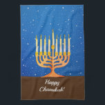 Linge De Cuisine Joyeux Chanoukah ! Menorah<br><div class="desc">Joyeux Chanoukah ! Minorah serviette de cuisine Modifier le texte pour personnaliser</div>