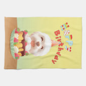 Linge De Cuisine Joyeux chien d'anniversaire avec gâteau (Horizontal)