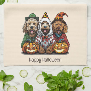 Linge De Cuisine Joyeux chien d'Halloween Goldendoodle