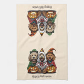 Linge De Cuisine Joyeux chien d'Halloween Goldendoodle (Vertical)