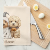 Linge De Cuisine Joyeux chien d'Halloween Goldendoodle (Quart Plié)