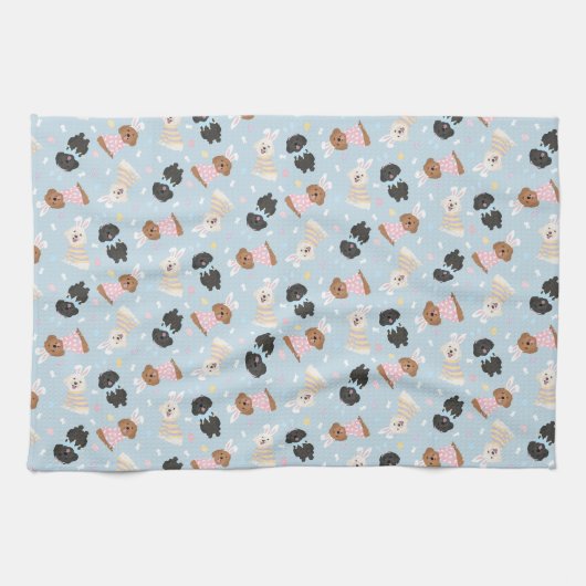 Linge De Cuisine Joyeux Chiens de Pâques (Horizontal)