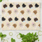 Linge De Cuisine Joyeux Chiens Goldendoodle de Pâques (Plié)