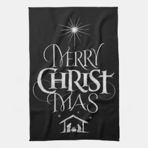 Linge De Cuisine Joyeux CHRISTmas Calligraphie de tableau de bord r