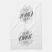 Linge De Cuisine Joyeux CHRISTmas Christian Calligraphie (Vertical)