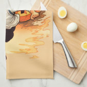 Linge De Cuisine Joyeux Citrouille d'Halloween à la recherche d'un (Quart Plié)