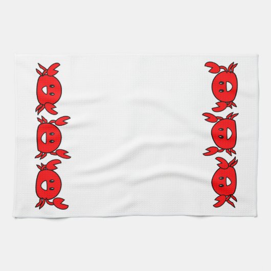 Linge De Cuisine Joyeux crabes rouges (Horizontal)