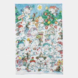 Linge De Cuisine Joyeux dessin animé Noël ours polaire manchot fête
