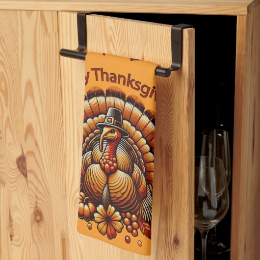 Linge De Cuisine Joyeux dîner de Thanksgiving (Pliage en tiers)