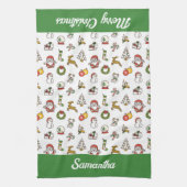 Linge De Cuisine Joyeux Doodles de Noël (Vertical)