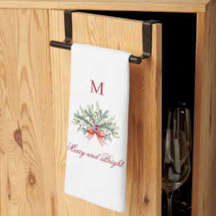 Linge De Cuisine Joyeux et lumineux Noël Vacances de verdure