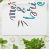 Linge De Cuisine Joyeux et lumineux - vert et rouge (Plié)