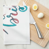 Linge De Cuisine Joyeux et lumineux - vert et rouge (Quart Plié)