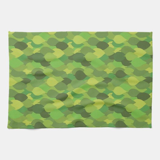 Linge De Cuisine Joyeux Feuilles luxuriants - motif de surface tran (Horizontal)