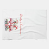 Linge De Cuisine Joyeux Flamants roses roses de Noël (Horizontal)