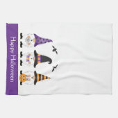 Linge De Cuisine Joyeux Gnomes d'Halloween violet orange (Horizontal)