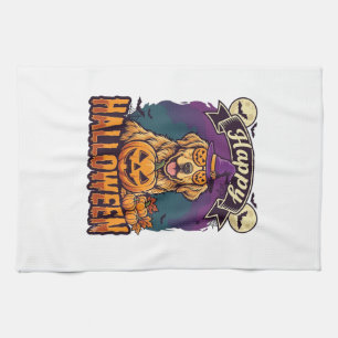Linge De Cuisine Joyeux Halloween Chapeau de Sorcière Citrouille Go