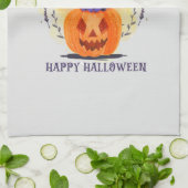 Linge De Cuisine Joyeux Halloween - Chat noir sorcier (Plié)