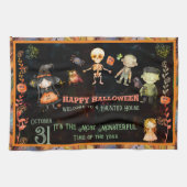 Linge De Cuisine Joyeux Halloween de mignons monstres orange (Horizontal)