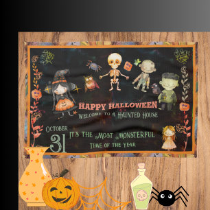 Linge De Cuisine Joyeux Halloween de mignons monstres orange