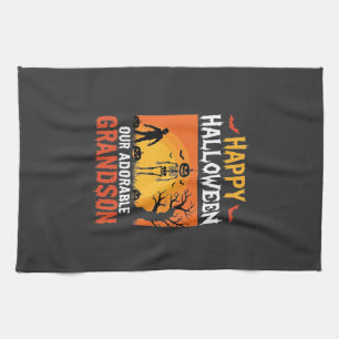 Linge De Cuisine Joyeux Halloween Petit-Fils Squelette Citrouille