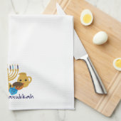 Linge De Cuisine Joyeux Hanoukka et mignon personnages Hanoukka (Quart Plié)