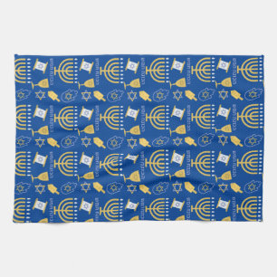 Linge De Cuisine Joyeux Hanoukka Menorah Motif de la fête juive