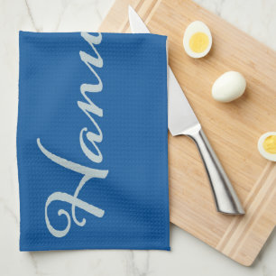 Linge De Cuisine Joyeux Hanukkah argent Tekhelet bleu
