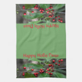 Linge De Cuisine Joyeux Holly Days Red Berries Green Holiday (Vertical)